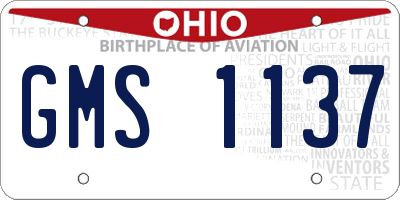 OH license plate GMS1137
