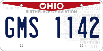 OH license plate GMS1142