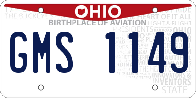 OH license plate GMS1149