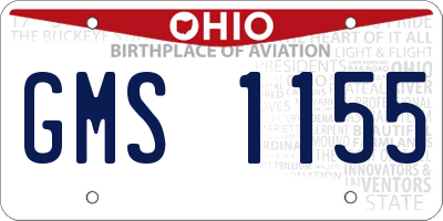 OH license plate GMS1155