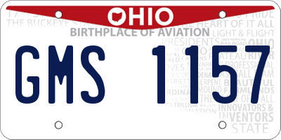 OH license plate GMS1157