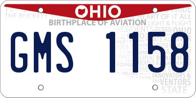 OH license plate GMS1158