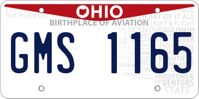 OH license plate GMS1165