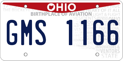 OH license plate GMS1166