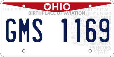 OH license plate GMS1169