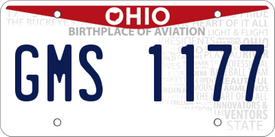 OH license plate GMS1177