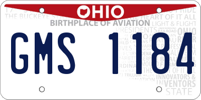 OH license plate GMS1184