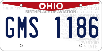 OH license plate GMS1186