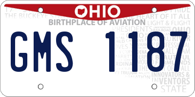 OH license plate GMS1187