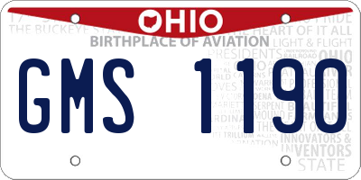 OH license plate GMS1190