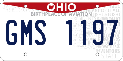 OH license plate GMS1197