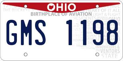 OH license plate GMS1198