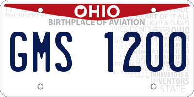 OH license plate GMS1200