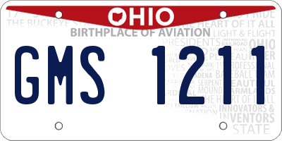 OH license plate GMS1211