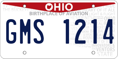 OH license plate GMS1214
