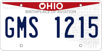 OH license plate GMS1215