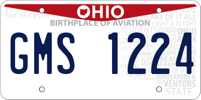 OH license plate GMS1224