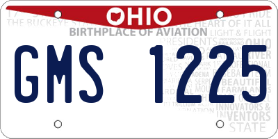 OH license plate GMS1225