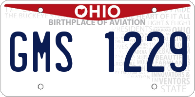 OH license plate GMS1229