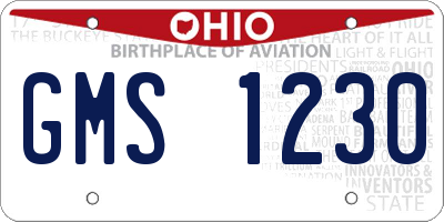 OH license plate GMS1230