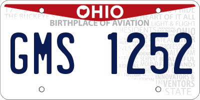 OH license plate GMS1252
