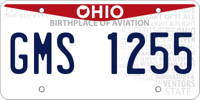 OH license plate GMS1255