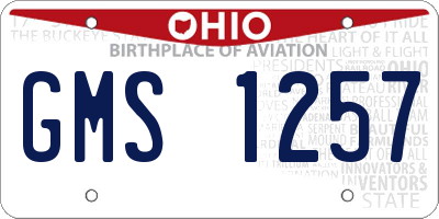 OH license plate GMS1257
