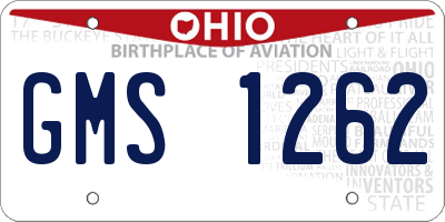 OH license plate GMS1262