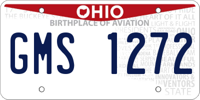 OH license plate GMS1272