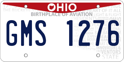 OH license plate GMS1276