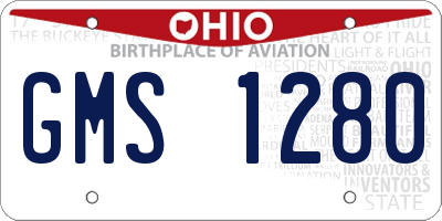 OH license plate GMS1280