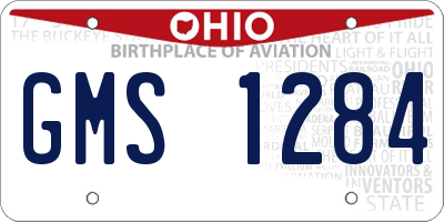 OH license plate GMS1284