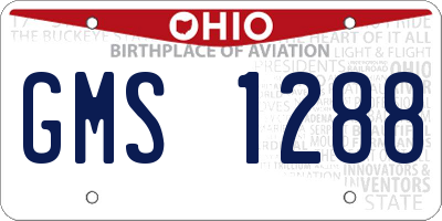 OH license plate GMS1288