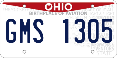 OH license plate GMS1305