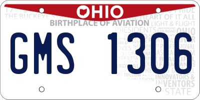 OH license plate GMS1306