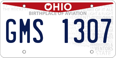 OH license plate GMS1307