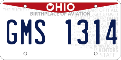OH license plate GMS1314