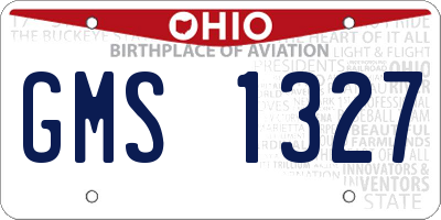 OH license plate GMS1327