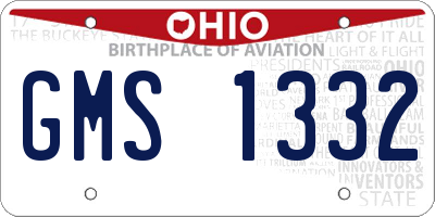 OH license plate GMS1332