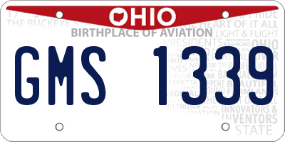 OH license plate GMS1339