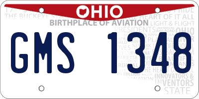 OH license plate GMS1348