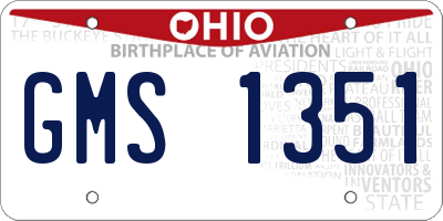 OH license plate GMS1351