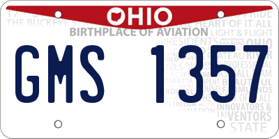 OH license plate GMS1357