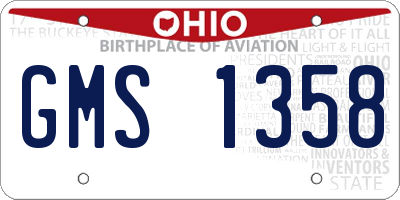 OH license plate GMS1358