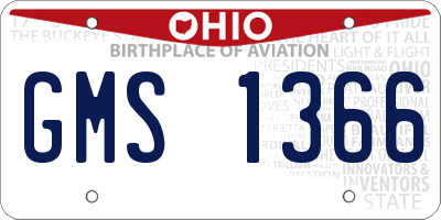 OH license plate GMS1366