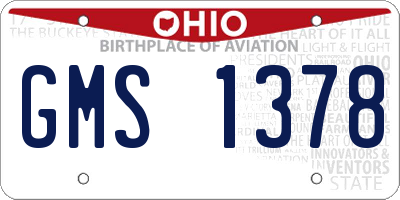 OH license plate GMS1378