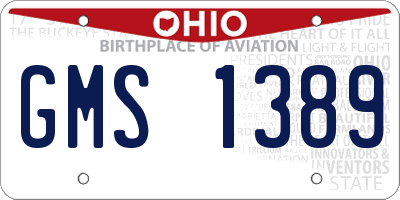 OH license plate GMS1389
