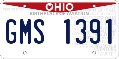 OH license plate GMS1391