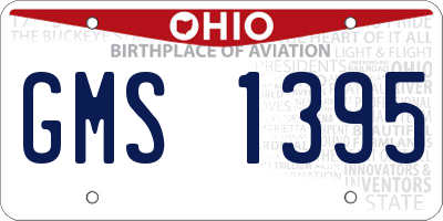 OH license plate GMS1395