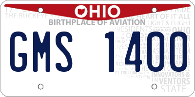 OH license plate GMS1400